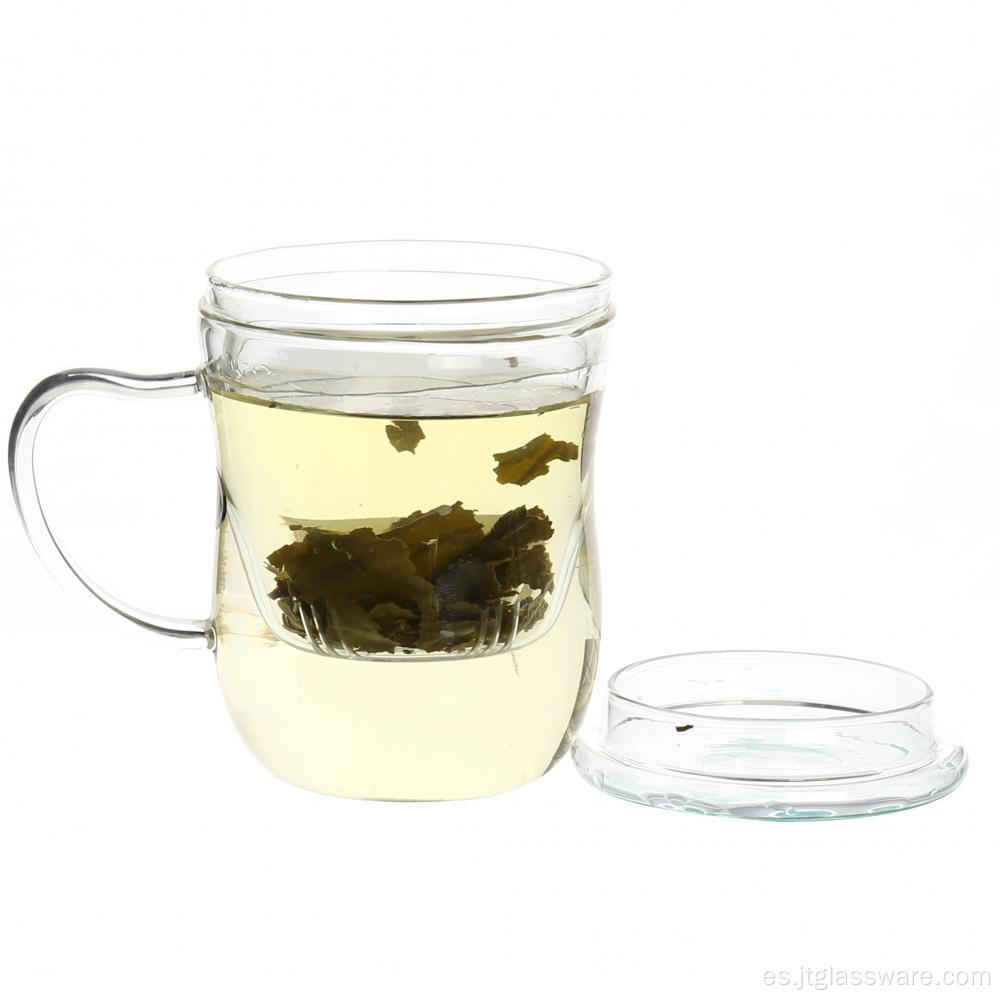 Juego de tazas de té de vidrio transparente antiguo de tetera para una persona