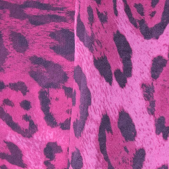 100% Polyster printed chiffon fabricLeopard grain