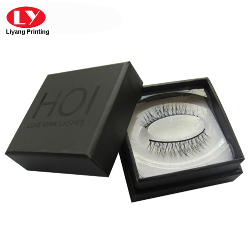 Custom Black Cardboard Eyelash Box Packaging