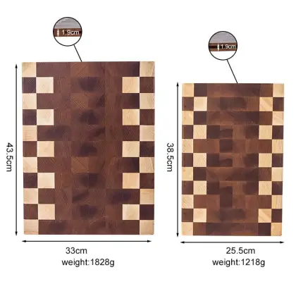 New Large & Thick Ash Wood End Grain Cutting Board with Mosaic Pattern - Shop Now!