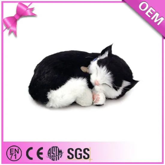 Excellent craft customize lovely soft plush lying and sleeping cat toy made in China