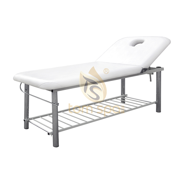 Facial bed with adjustable head position