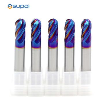 BALL ENDMILL para acero endurecido con recubrimiento azul