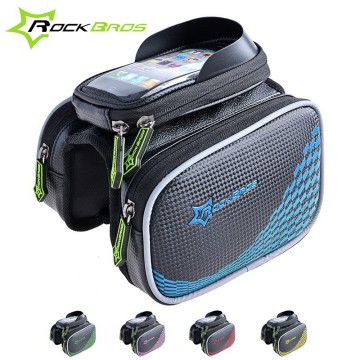 ROCKBROS Bike Bicycle Ride Frame Front Head Top Tube Bag&Double IPouch Cycling Pannier For 4.8/5.8in Cell Phone Smartphone Case