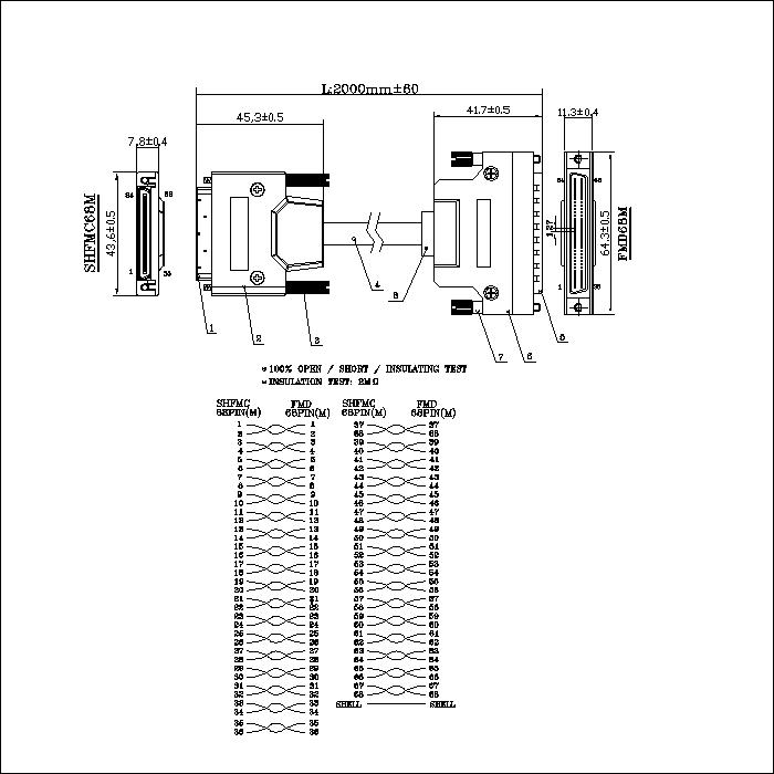 ATK-SCSI-68-2000 SCSI CABLE VHDCI 68P OFFSET TO SCSI3 68P CABLE L2000CM