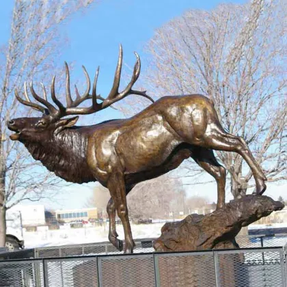 High quality life size bronze copper brass deer statue for garden decoration