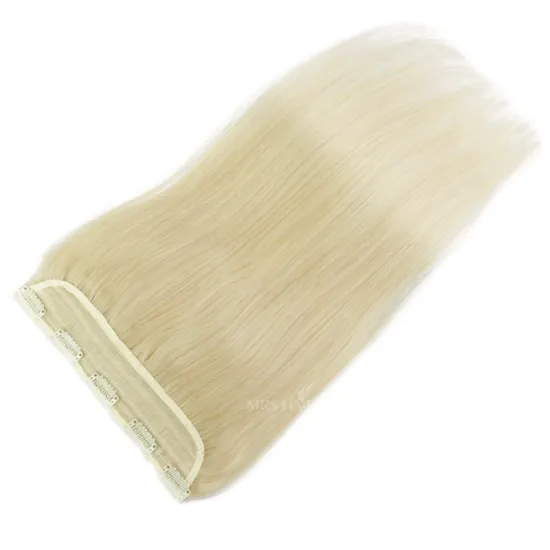 100% remy human hair quad clip in hair extensions one pieces Blonde clip on extensions 5 Clips on hair Extension