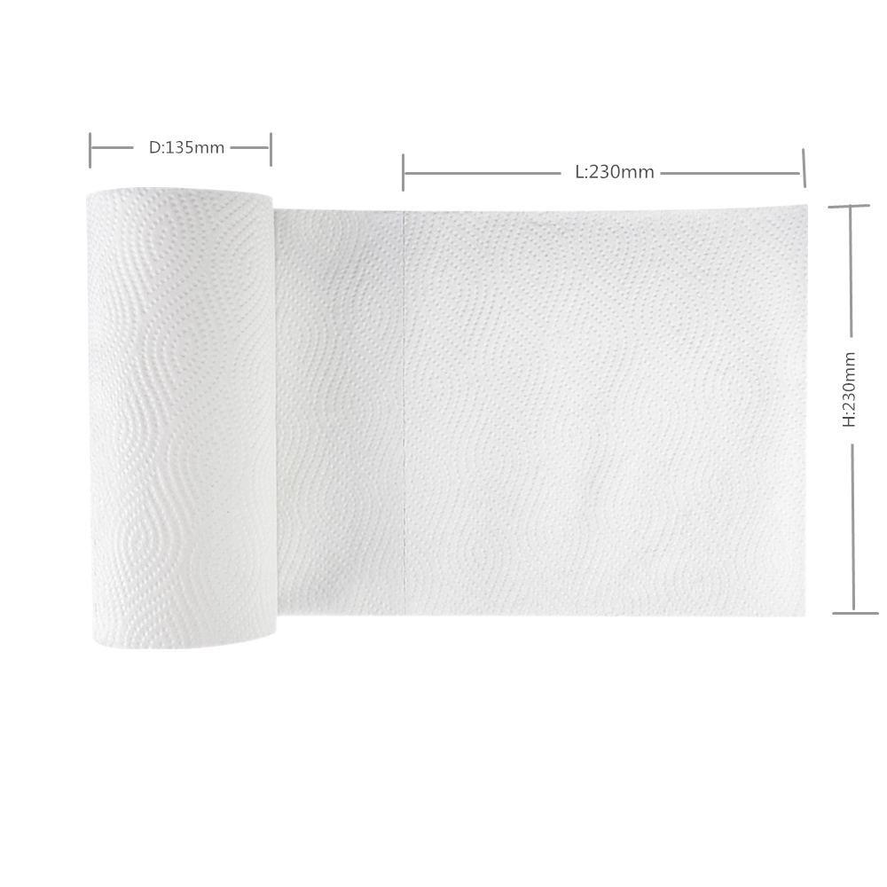 Forte absorbant des rouleaux de papier de cuisine en relief en relief durable