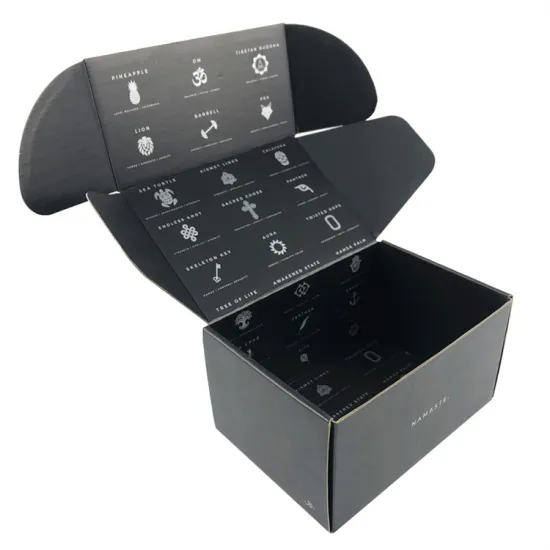 Eco Friendly Custom Color Printing Corrugated Carton Black Paper Packaging Shipping Box