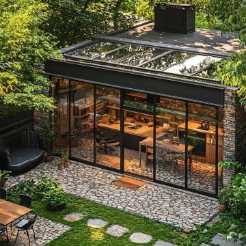 DTOP Factory Direct Curved Glass Sunroom Panels for Sale