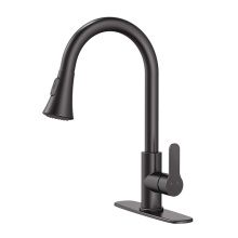 Buen grifo de cocina flexible negro flexible alta calidad