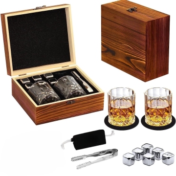 New Arrival Custom Logo Luxury Whiskey Stone and Decanter Set with Premium Packaging