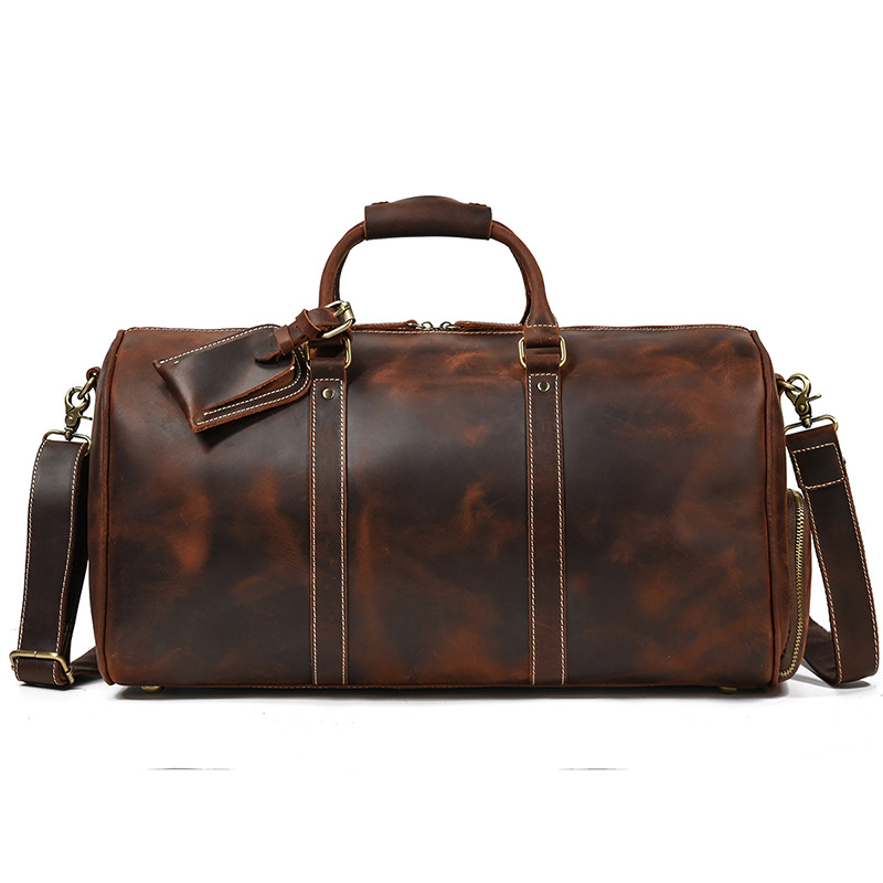 Oversized Travel Duffel Bag Leather Carry On Bag