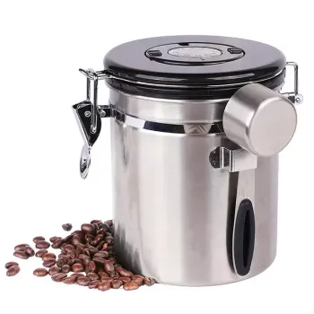 Customized Color Black Coffee Storage Canister Set - Steel Coffee Canister for Kitchen