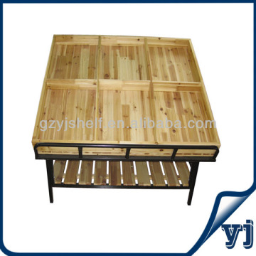 Supermarket Wooden Fruit Vegetable Display Rack