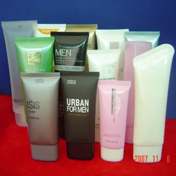 matt cosmetic plastic tube with the sample printing