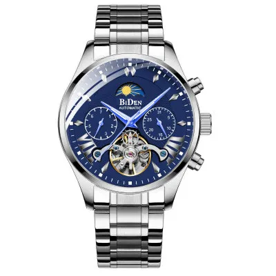 BIDEN 0189 Original design watch men's double flywheel automatic mechanical watch fashion casual business men's clock Original