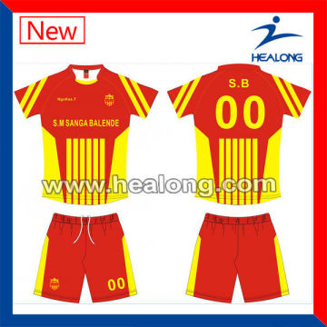 Fancy Youth Soccer Jersey Yellow And Red Soccer Jersey Thai Quality Soccer Jersey