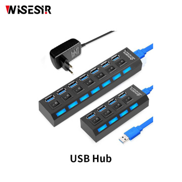 د څو پورټلیک USB 7 بندرونه 4 پورټس هب