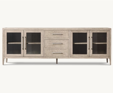 Custom French Oak 4 Door Drawer Living Room Media Console