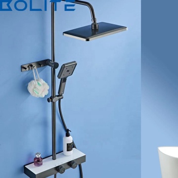 Simple Smart Bathroom Shower System with Thermostatic Shower Head and Temperature Display