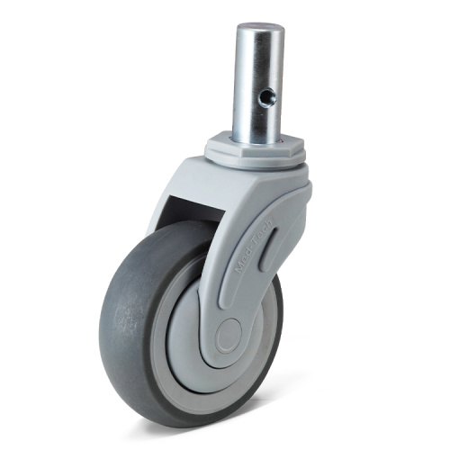 Swivel Round Solid Plug Medical Medical Caster TPR