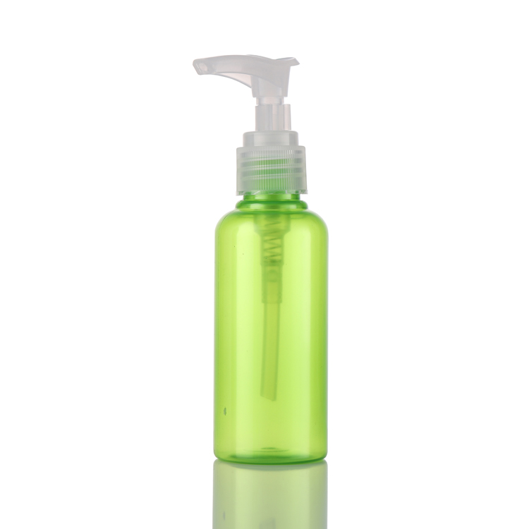 Loción cosmética de alta calidad 50 ml 100 ml de botella de pulverización verde reciclada para mascotas para aceite de oliva con tapa