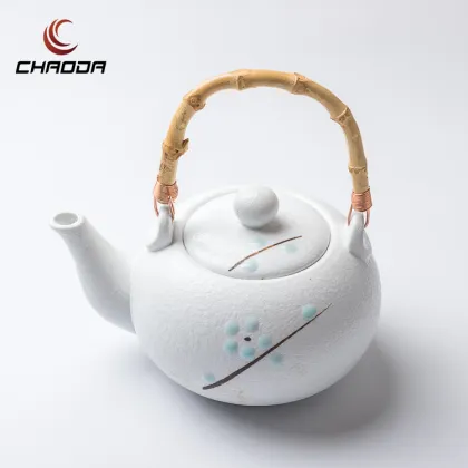 Green Pattern Japanese-Style 850ML Ceramic Tea Pot