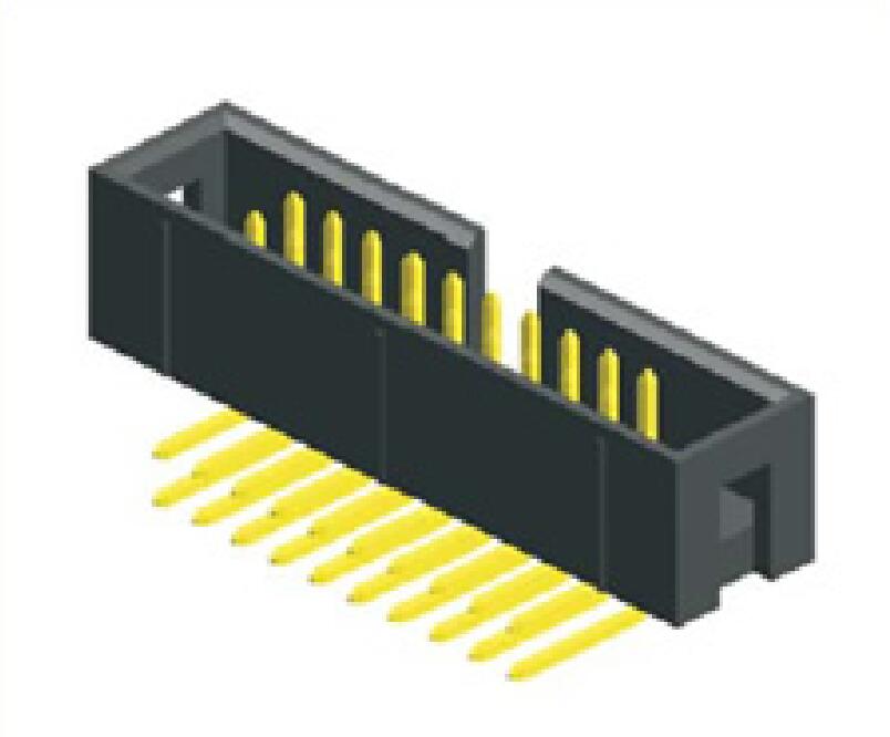 2,54 mm (.100 &quot;) Caixa de linha dupla/cabeçalhos em cobertura mergulhar 90 ° Tipo H = 9.0