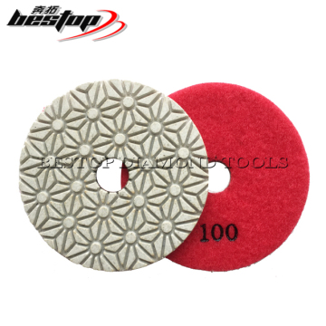 4 Inch D100mm Granite and Quartz Stone Diamond Wet Polishing Pads