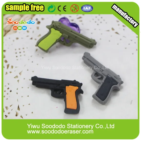 Gun shaped eraser for school use
