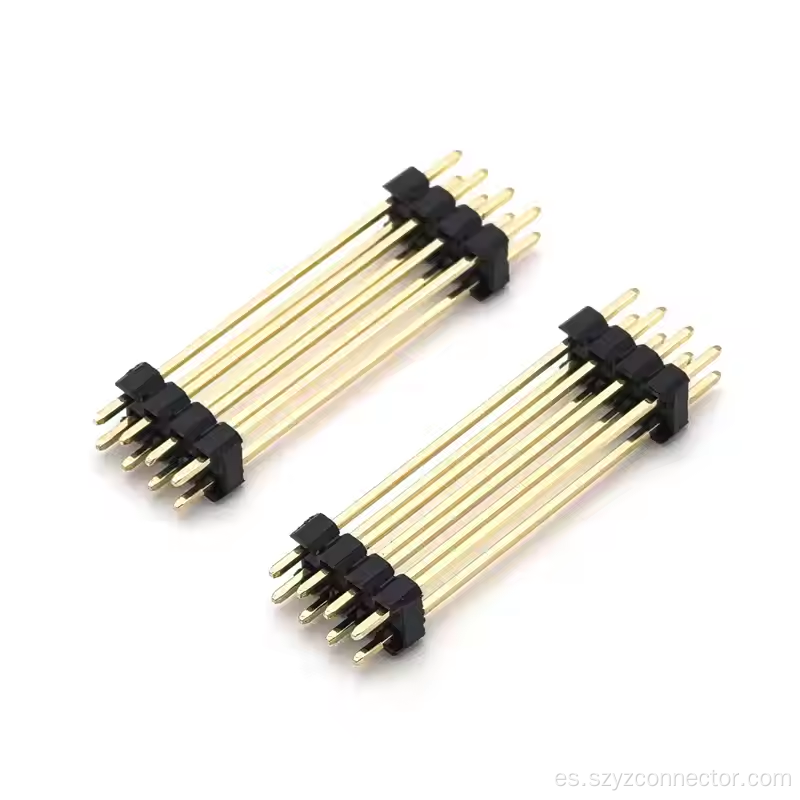 Conector de encabezado de lanzamiento de 2.54 mm dual plástico recto