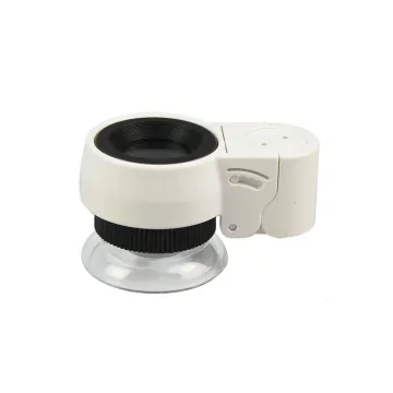 White 45X LED Optical Glass Lens Pocket Jewelry Loupe 20mm