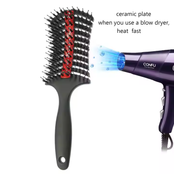 Wet Brush Speed Dry Aluminum vent curved brush with nylon bristle Supplier
