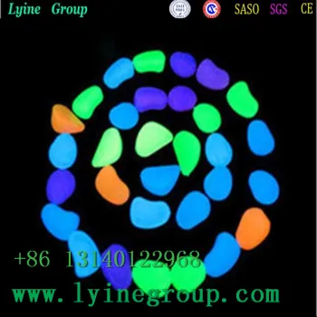 Man-made Green Glow Pebbles Stone Luminous Decorative Stones for Garden Walkway or Fountain Aquarium