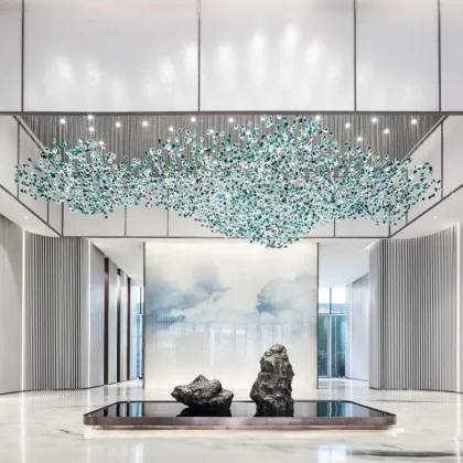 Custom Luxury Stone Murano Glass Chandelier for Hotel Sales Department
