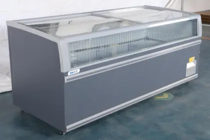 Combined sliding glass door freezer with big windows