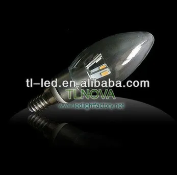 LED Candle Light 6W E12 or E14 60W Replacement with Milk or Frosted cover Dimmable