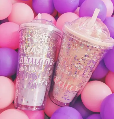 Creative Graffiti Star Double Layers Straw Cups