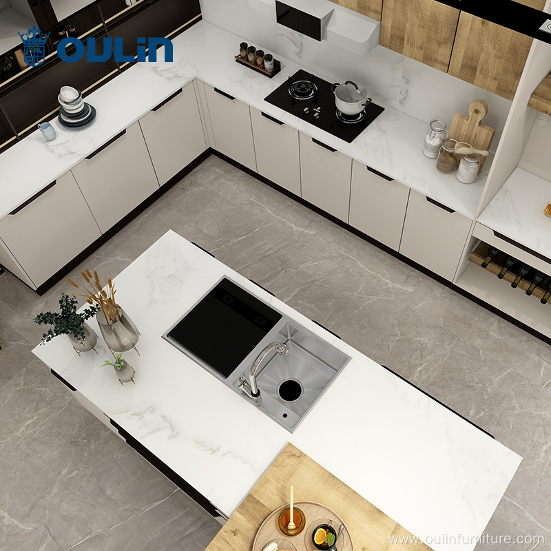 Modern smart kitchen with seating electric kitchen set