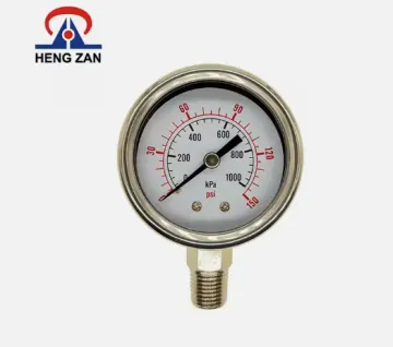 HENGZAN Stainless Steel Pressure Gauge: Glycerine or Silicone Oil Filled Manometer