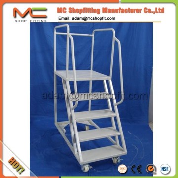 Metal heavy duty foldable rolling stair ladders, metal step ladder