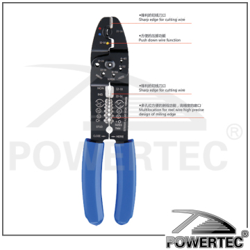 POWERTEC 8-3/4\" Milling Tooth Wire Stripper, Wire Plier with slide card