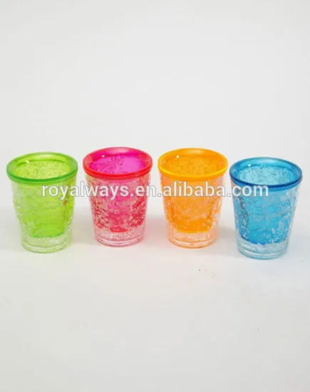 shot glass, shot cup, ice shot glass with freezer gel inside