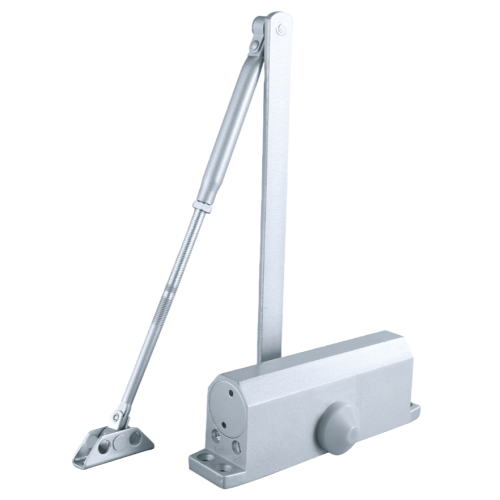 Компактный двухскоростной дверной доводчик с фиксацией 90°