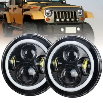 LED Headlight Halo Angle Eyes for Jeep Wrangler JK LJ TJ 1997-2017 - 7 Inch Round