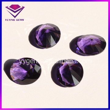 Fashion Oval Shape Synthetic Purple Color Glass Loose Gemstone Wholesale