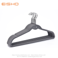 Grey Space-saving Velvet Coat Hanger With Tie Hook