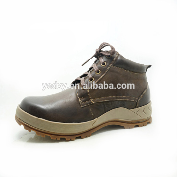 Brown cow split leather safety shoes men