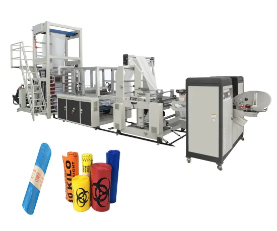 Single-Lane Plastic Roller Biodegradable Black Trash Bag Making Machine with Gusset Feature